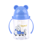 [I-BYEOL Friends] Tritan ,280ml, Simple One Touch Straw cup, Blue _Safe disinfection, FDA approved, free of BPA _ Made in KOREA